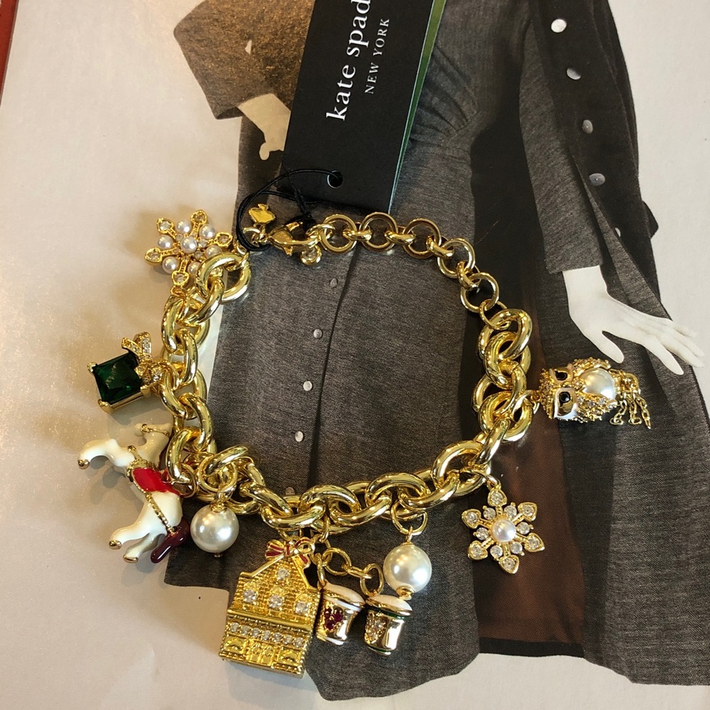 kate spade Gold-tone Multicharm Bracelet with Enamel Accents